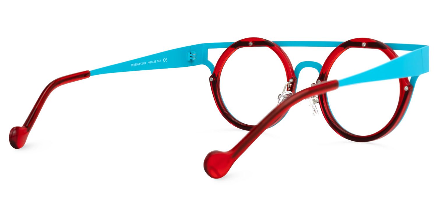 Acantha - Aviator Blue/Red Eyeglasses | Vooglam Side View