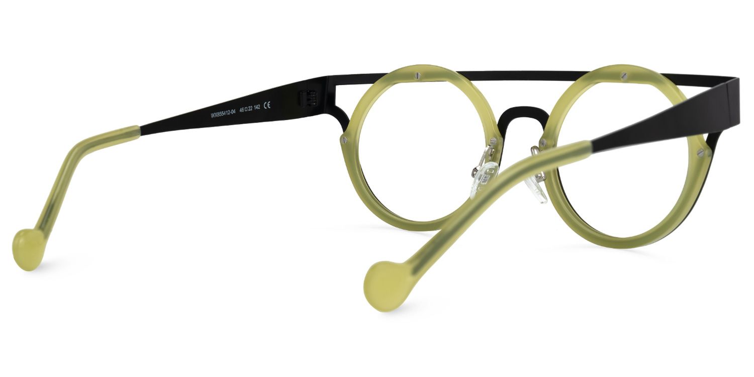Acantha - Aviator Black/Green Eyeglasses | Vooglam Side View