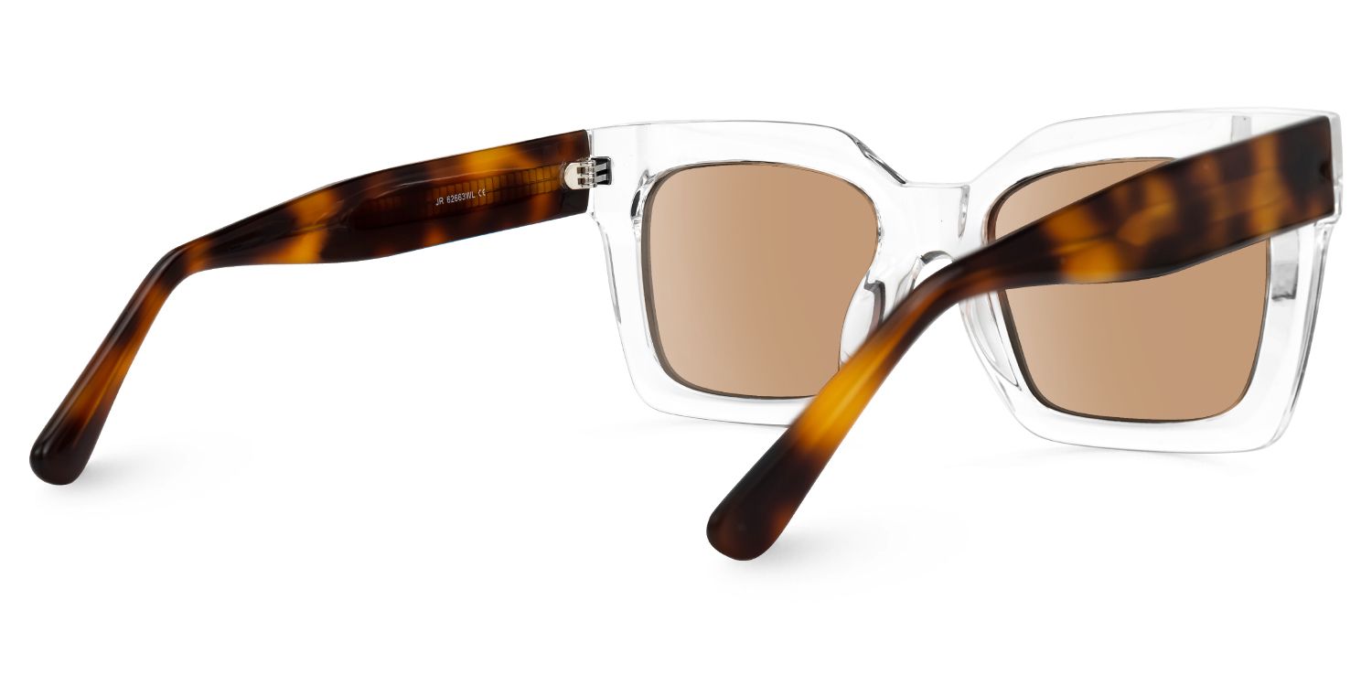 Marilu - Rectangle Crystal Sunglasses | Vooglam Side View