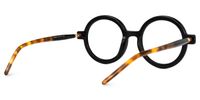 Acadia - Round Black Eyeglasses | Vooglam Side View