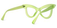 Cat Eye Light/Green Eyeglasses | Vooglam.com Side View
