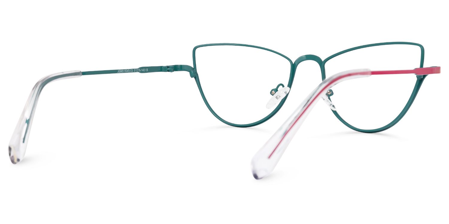 Acco - Cat Eye Red/Green Eyeglasses | Vooglam Side View