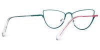 Acco - Cat Eye Red/Green Eyeglasses | Vooglam Side View
