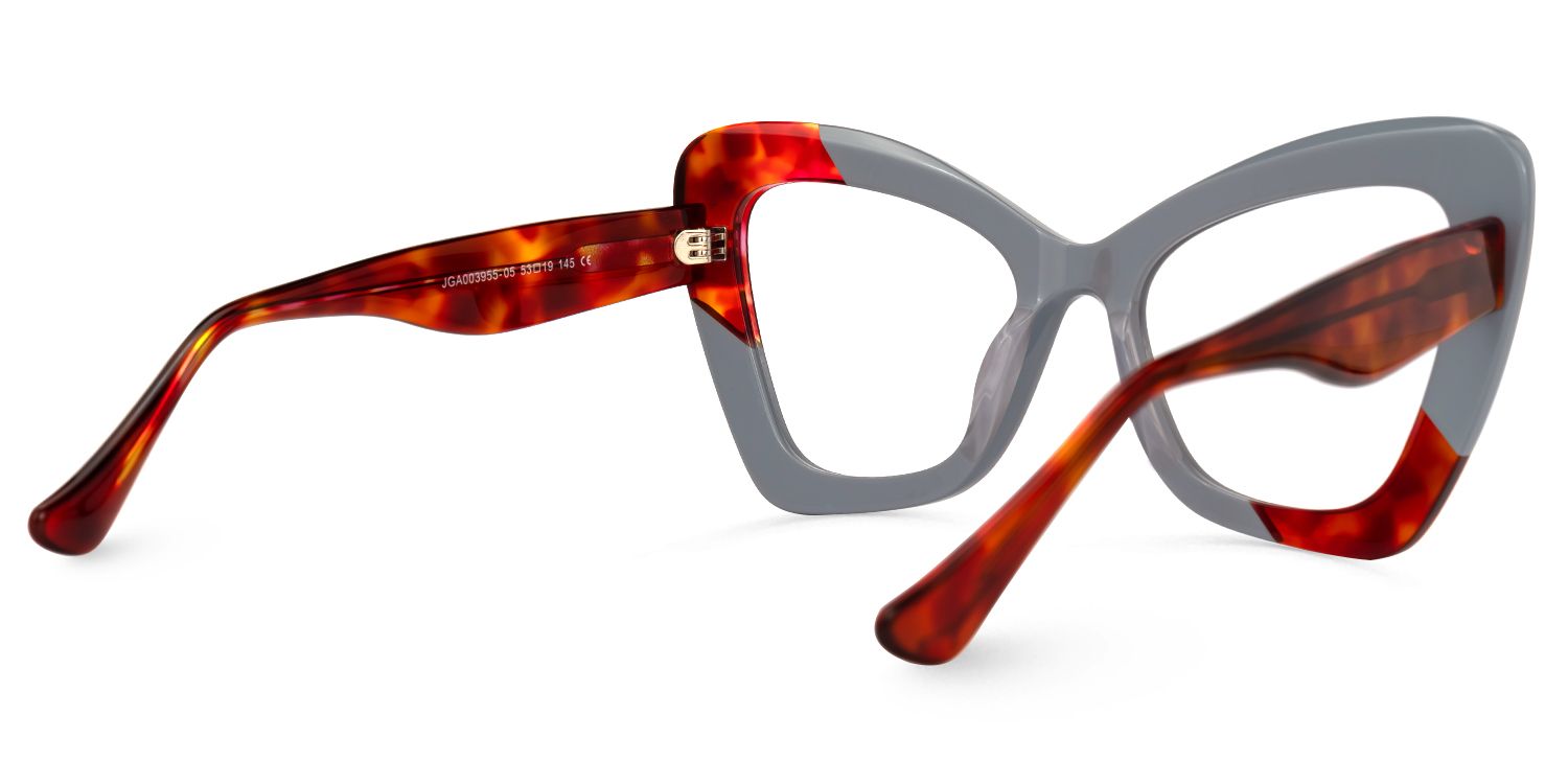 Aceso - Butterfly Grey/Tortoise Eyeglasses by Vooglam - Side View