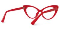 Achaia - Cat Eye Red Eyeglasses | Vooglam Side View