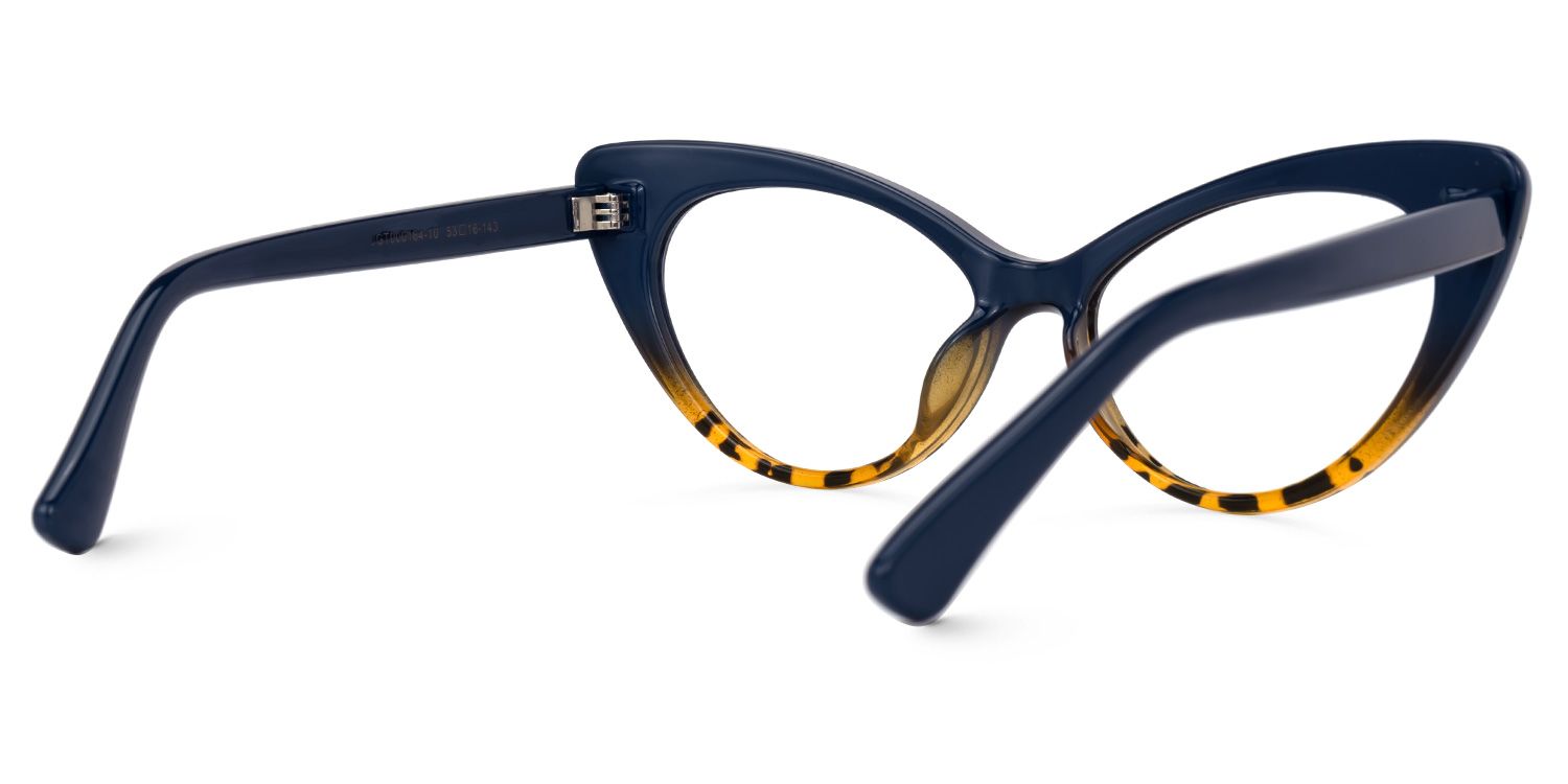 Achaia - Cat Eye Blue/Tortoise Eyeglasses | Vooglam Side View