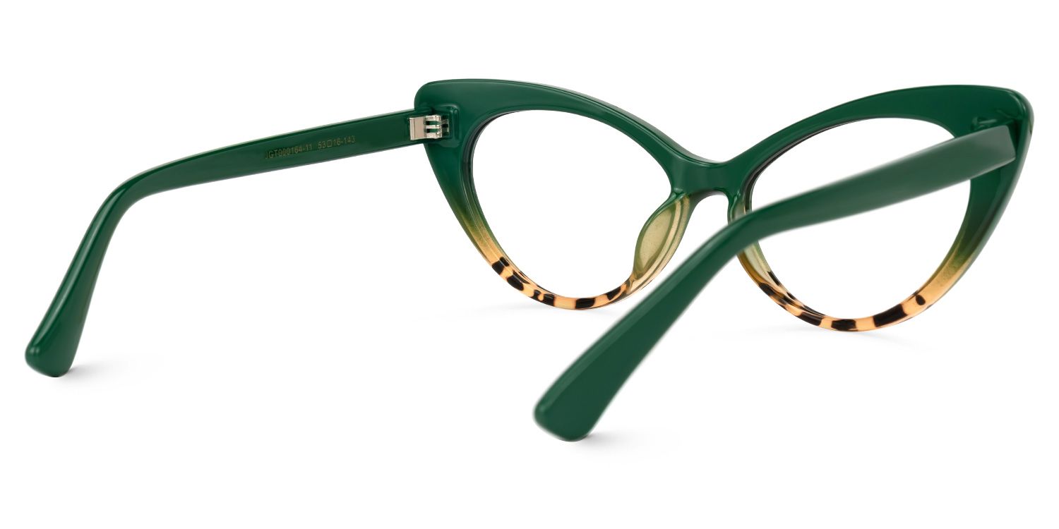 Achaia - Cat Eye Green/Tortoise Eyeglasses | Vooglam Side View