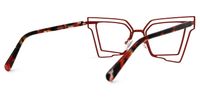 Achava - Geometric Red Eyeglasses | Vooglam Side View