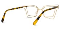 Achava - Geometric Gold Eyeglasses | Vooglam Side View