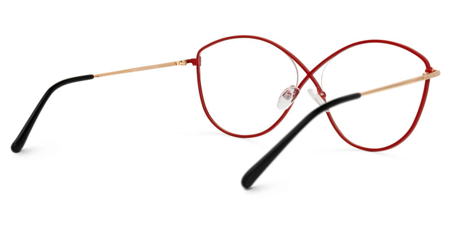 Iliana - Butterfly Red Eyeglasses | Vooglam Side View