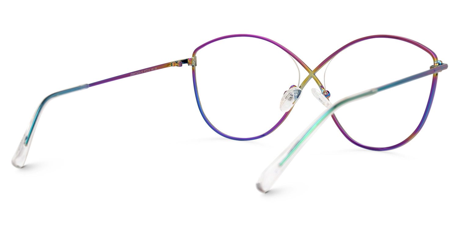 Iliana - Butterfly Blue Eyeglasses | Vooglam Side View