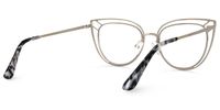 Adah - Cat Eye Silver Eyeglasses | Vooglam Side View