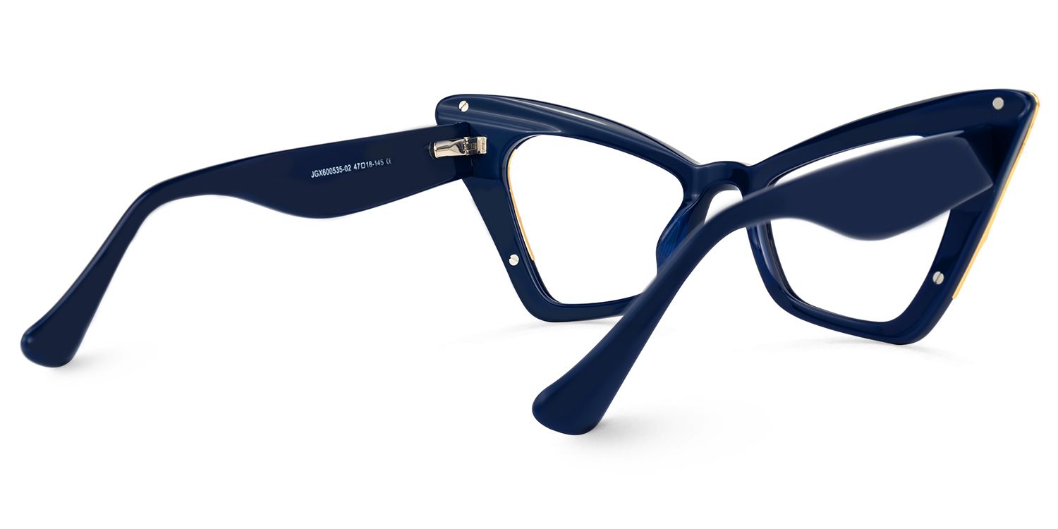 Adalet - Cat Eye Blue Eyeglasses | Vooglam Side View