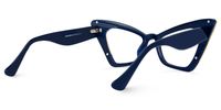 Adalet - Cat Eye Blue Eyeglasses | Vooglam Side View
