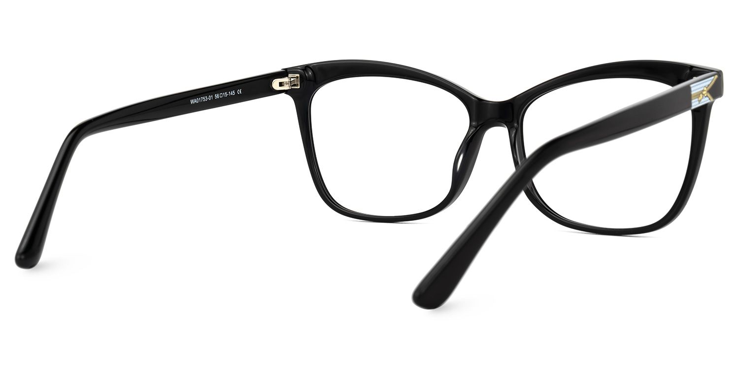 Alfven - Bold Black Glasses Butterfly Shaped by Vooglam - Side View