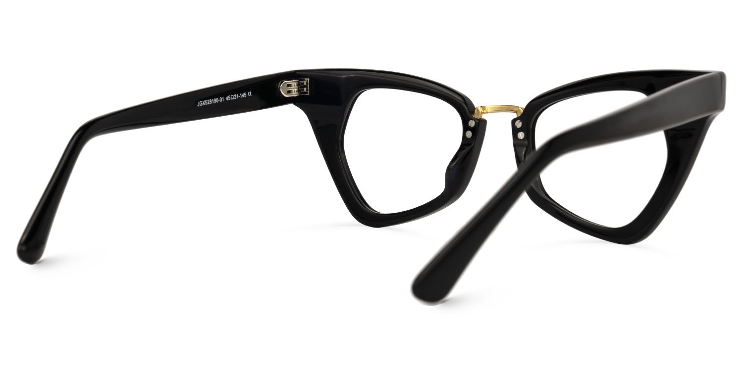 Adamma - Cat Eye Black Eyeglasses | Vooglam Side View