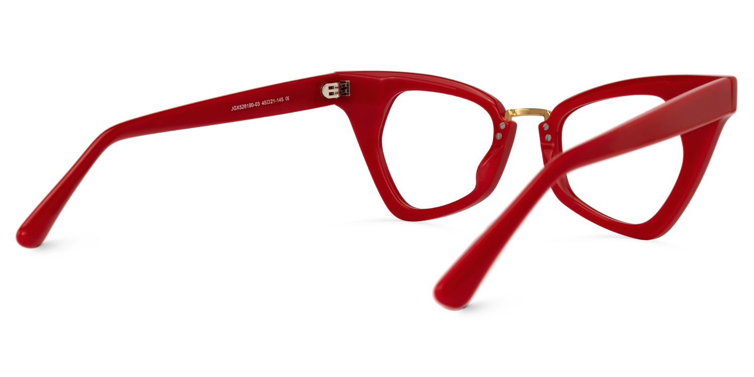 Adamma - Cat Eye Red Eyeglasses | Vooglam Side View