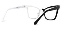 Adan - Cat Eye Black/White Two-tone Eyeglasses | Vooglam Side View