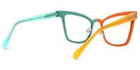 Adan - Cat Eye Orange/Green Two-tone Eyeglasses | Vooglam Side View