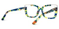 Adana - Rectangle Floral Eyeglasses | Vooglam Side View