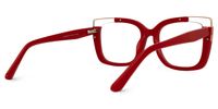 Adana - Rectangle Red Eyeglasses | Vooglam Side View