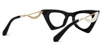 Tiny - Avant Garde Cat Eye Black Eyeglasses | Vooglam Side View