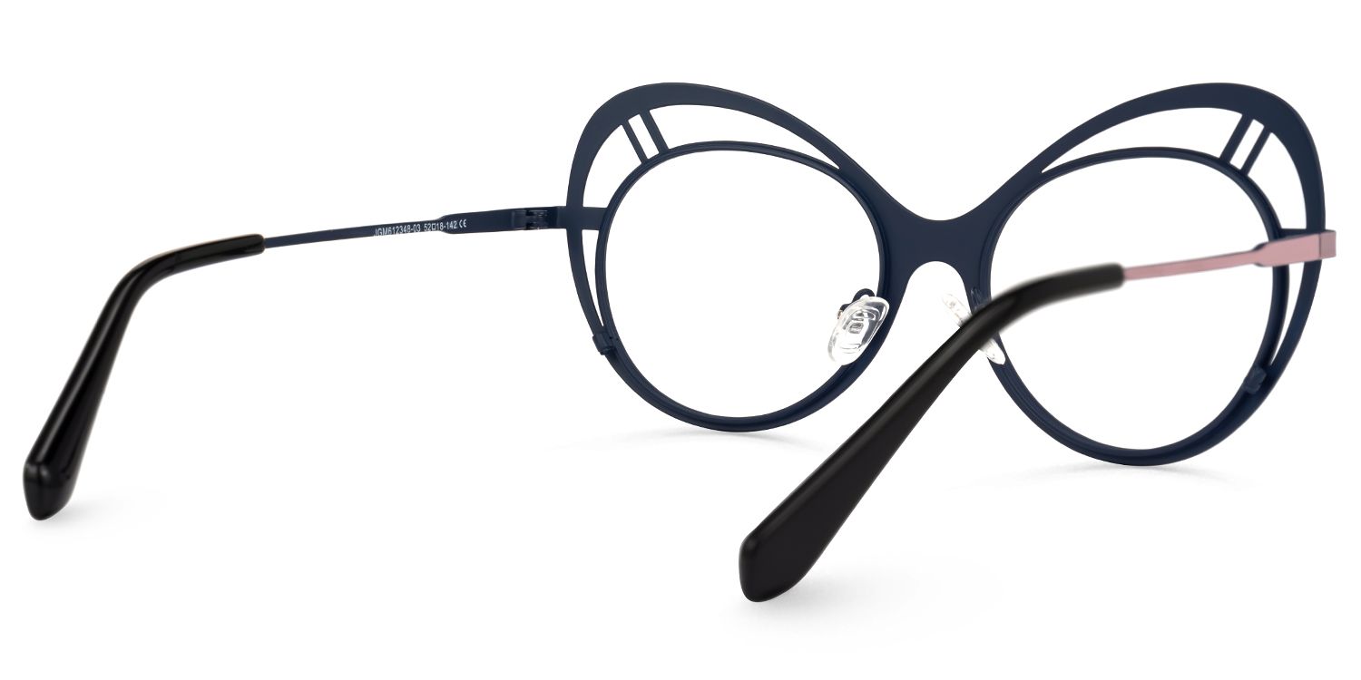 Abiyram - Cat Eye Blue/Pink Eyeglasses | Vooglam Side View