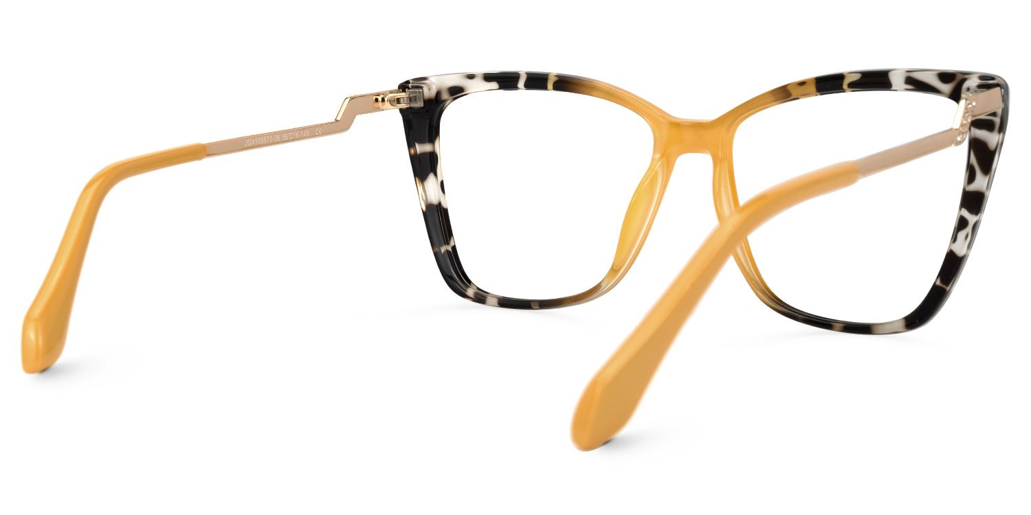 Adebola - Square Yellow/Tortoise Eyeglasses | Vooglam Side View