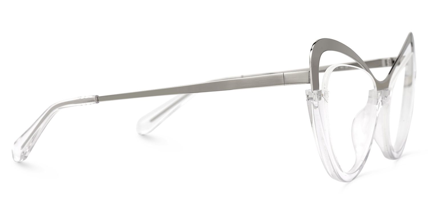 Adeja - Cat Eye Grey/Crystal Eyeglasses | Vooglam 4