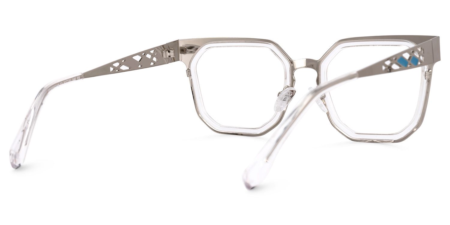 Adelia - Geometric Crystal Eyeglasses | Vooglam Side View