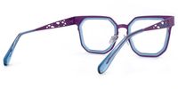 Adelia - Geometric Blue Eyeglasses | Vooglam Side View