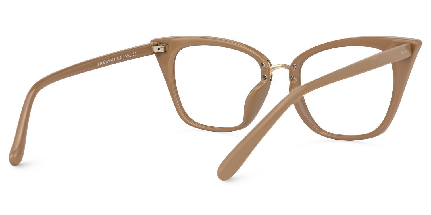 Tacita - Cat Eye Brown Eyeglasses | Vooglam Side View