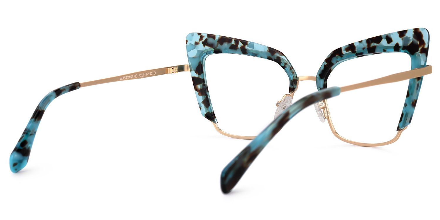 Adeline - Cat Eye Blue/Tortoise Eyeglasses | Vooglam Side View