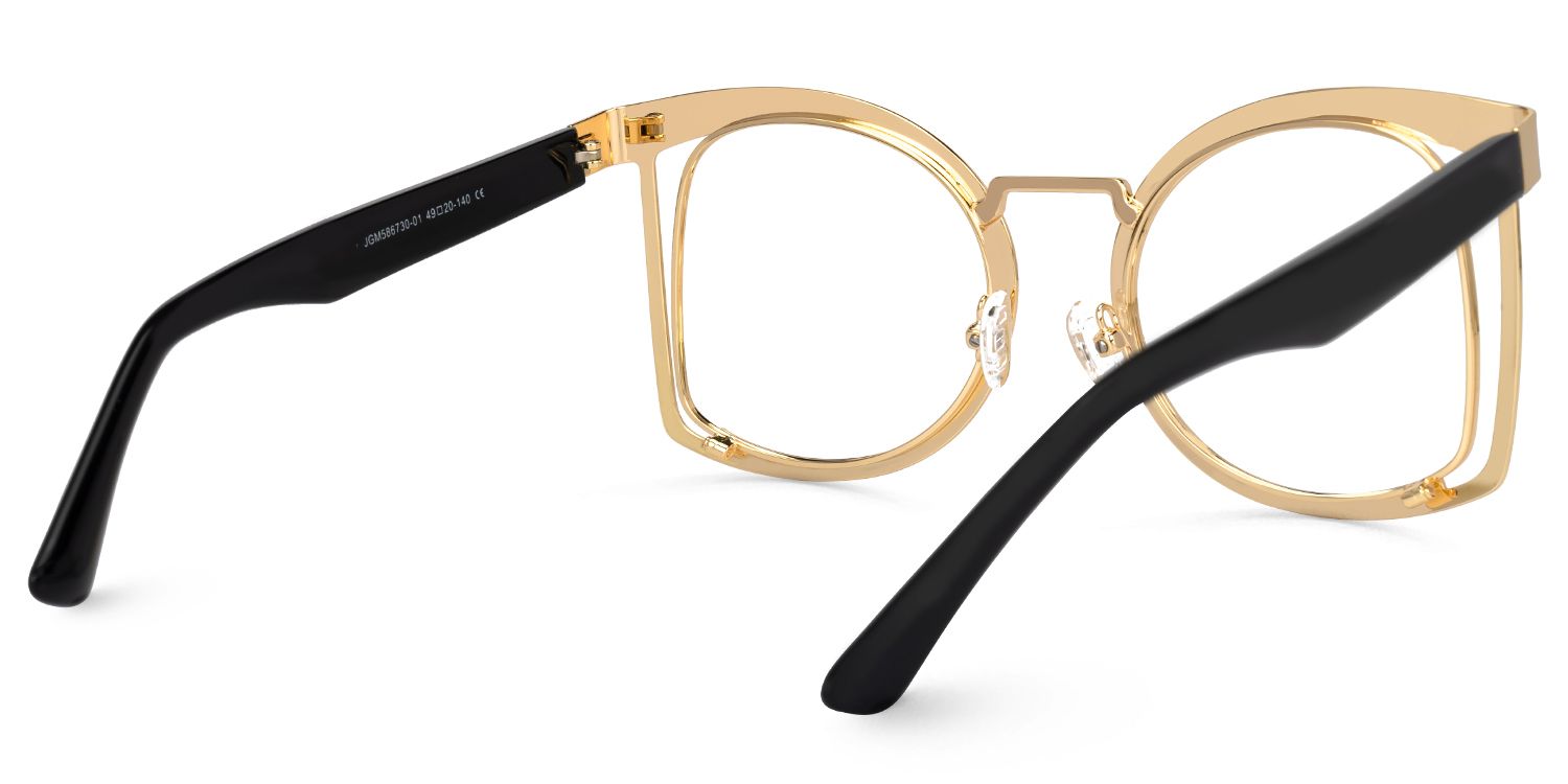 Adelita - Square Gold Eyeglasses | Vooglam Side View