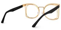 Adelita - Square Gold Eyeglasses | Vooglam Side View