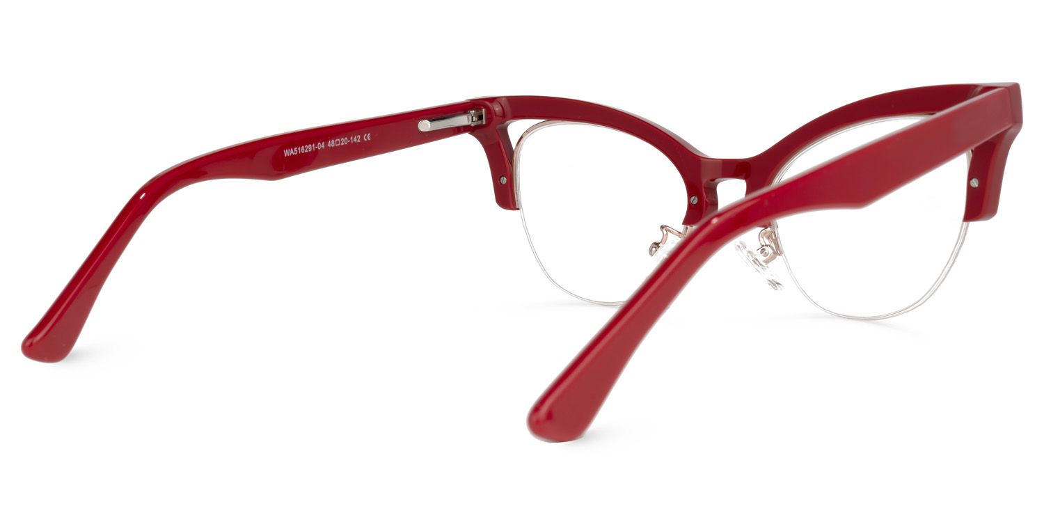 Drayton - Cat Eye Red Eyeglasses | Vooglam Side View