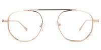 Aviator Gold Eyeglasses | Vooglam.com Angle View