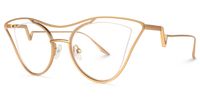 Janis - Aviator Gold Eyeglasses | Vooglam Front View