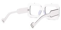 Square White Eyeglasses | Vooglam.com Side View