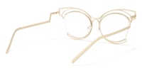 Maggie - Cat Eye Gold Eyeglasses │Vooglam Side View