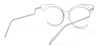 Maggie - Cat Eye Silver Eyeglasses | Vooglam Side View