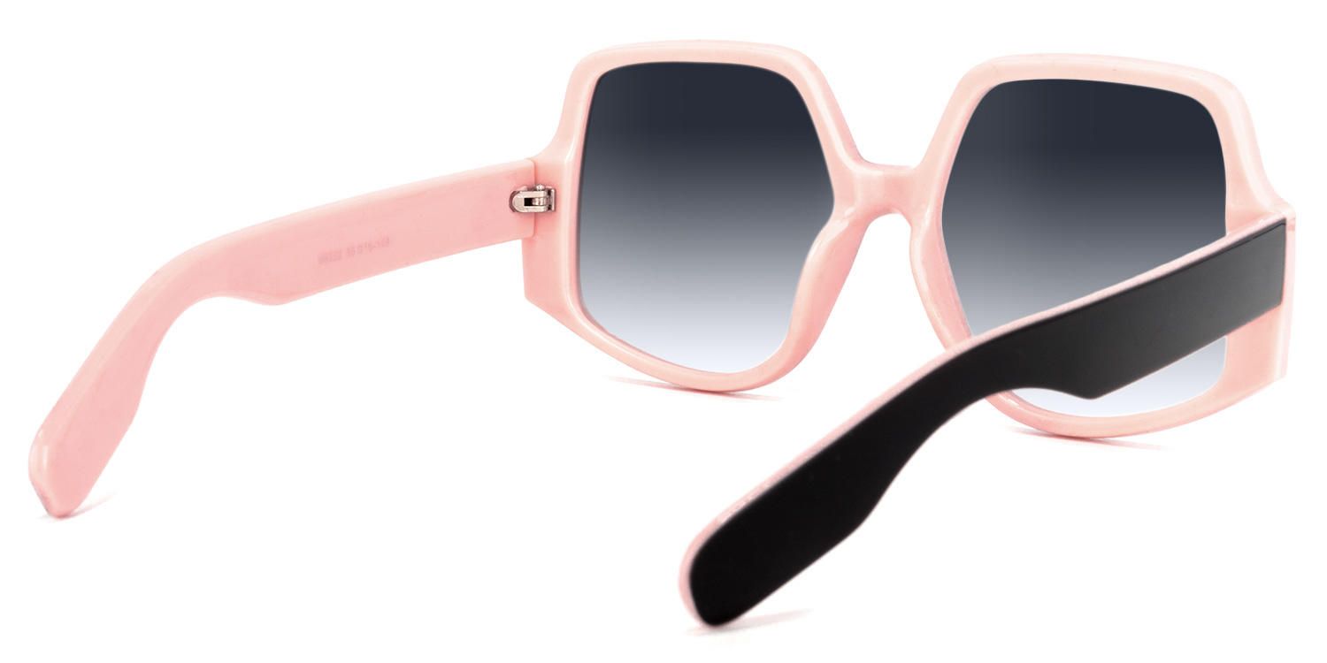Geometric Black/Pink Sunglasses | Vooglam.com Side View
