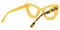 Cat Eye Yellow/Black Eyeglasses | Vooglam.com Side View