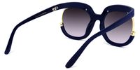 Round Dark/Blue Sunglasses | Vooglam.com Side View