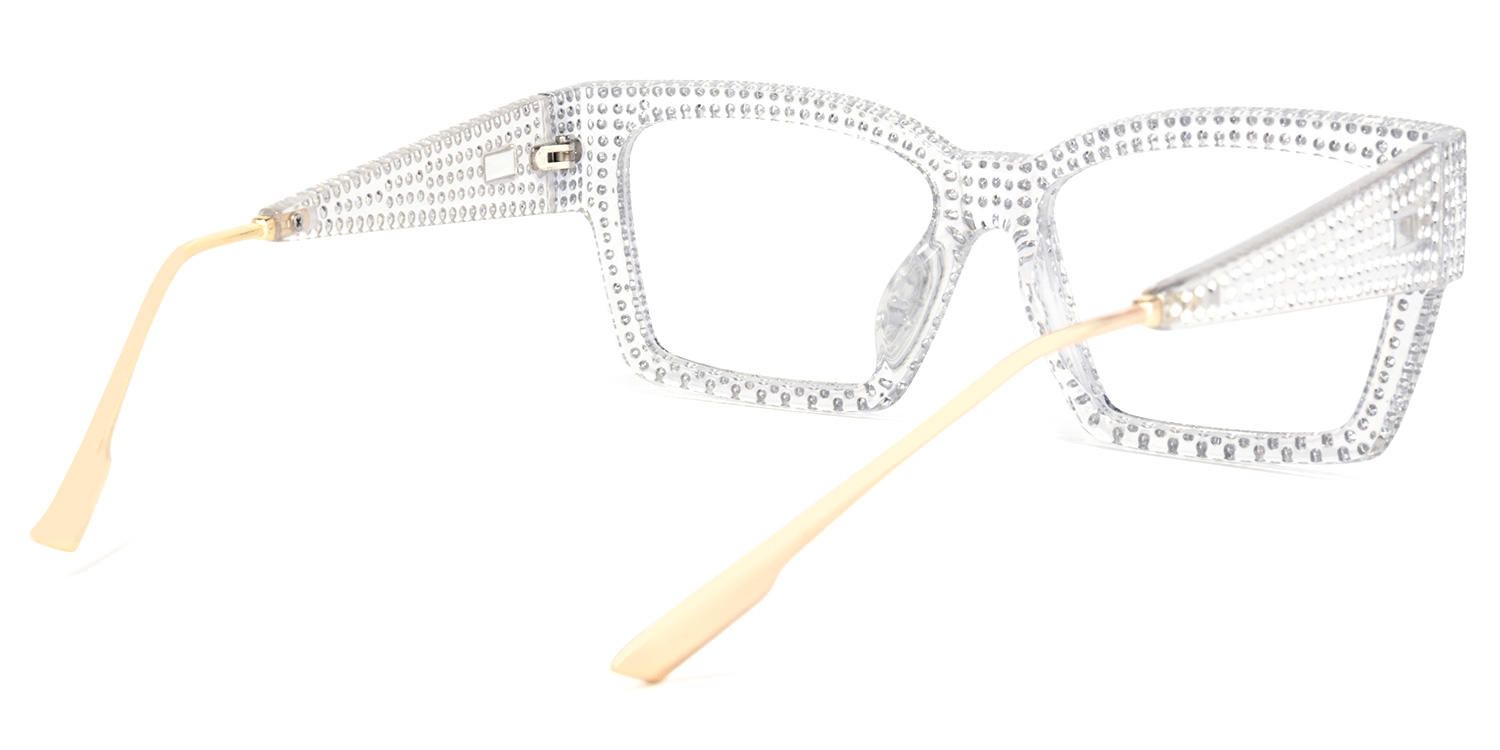 Rectangle Crystal Eyeglasses | Vooglam.com Side View
