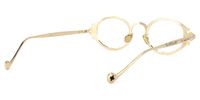 Oval Gold Eyeglasses | Vooglam.com Side View