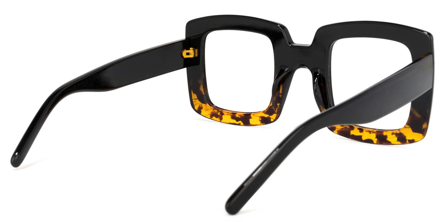 Quiller - Square Black/Tortoise Eyeglasses | Vooglam Side View