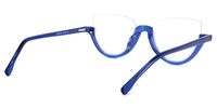 Sylvia - Cat Eye Blue Eyeglasses | Vooglam Side View