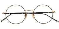 Clara Round Black/gold Eyeglasses Angle View