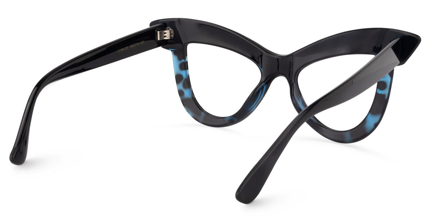 Cat Eye Blue/Tortoise Eyeglasses | Vooglam.com Side View